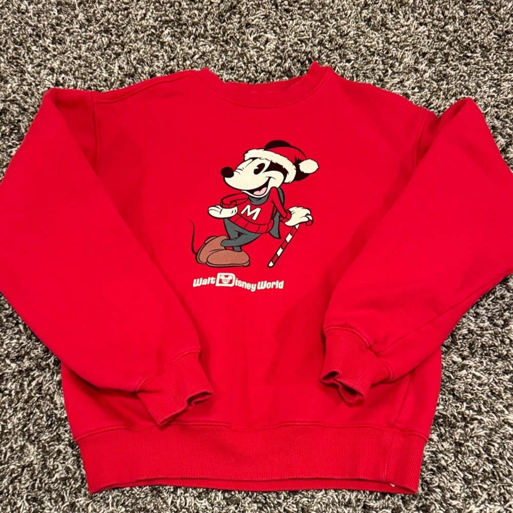 Disney Red Mickey Mouse Holiday Sweatshirt
